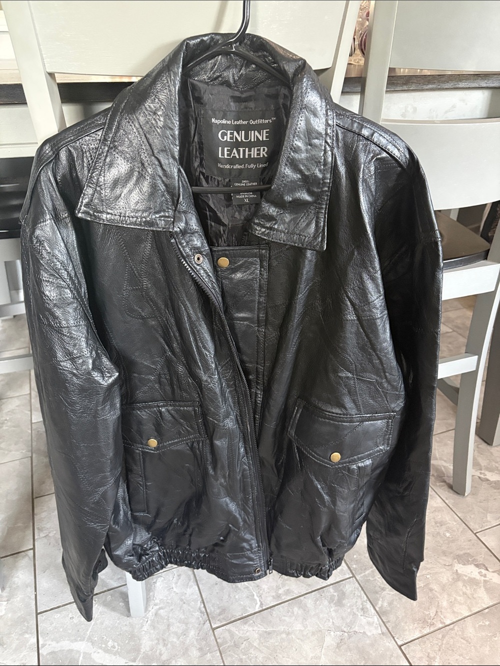 Genuine Leather Black Men's Jacket - Classic Bomber Style